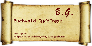 Buchvald Gyöngyi névjegykártya